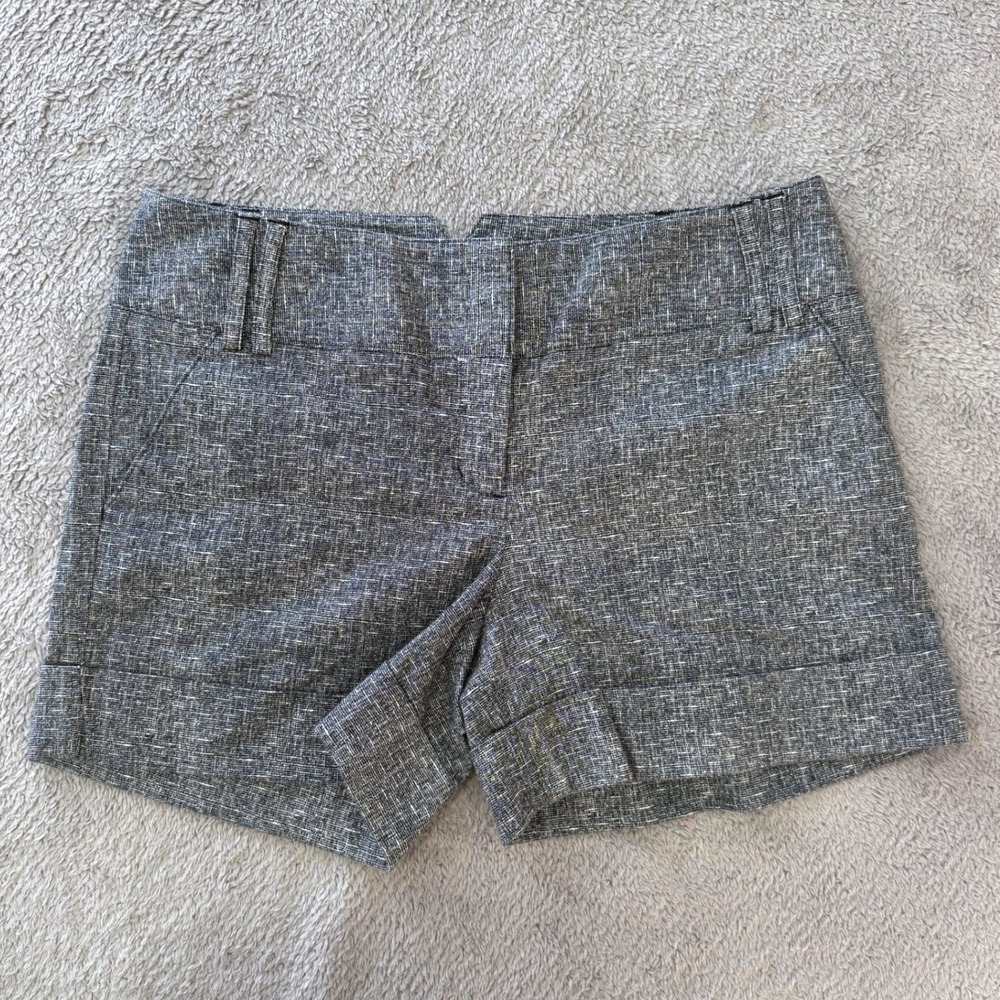 Express Shorts Womens 10 Gray Textured Cuffed Dressy Casual Career Slacks